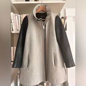 Club Monaco Luxury Coat -Italian Wool and Leather XS NOT FOR SALE